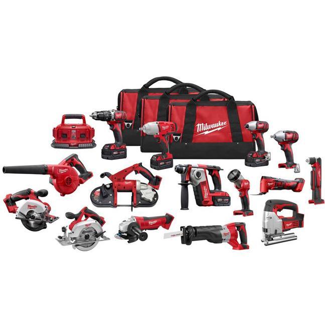 Milwaukee 2695 15 M18 Cordless 15 Piece Combo Kit Bc Fasteners