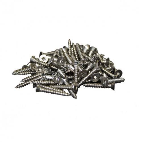 6 Flat Robertson Type A Screws Stainless Steel
