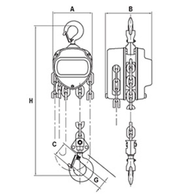 Jet 101002 1/2 Ton 10' Lift VCH Chain Hoist Standard Duty